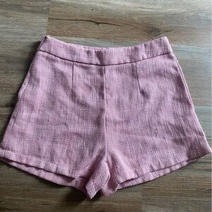 SHEIN High Waist Textured Pink Shorts